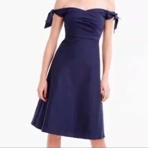 J Crew Navy Blue Off-Shoulder Dress